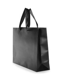 Photo of Paper shopping bag isolated on white. Mock up for design