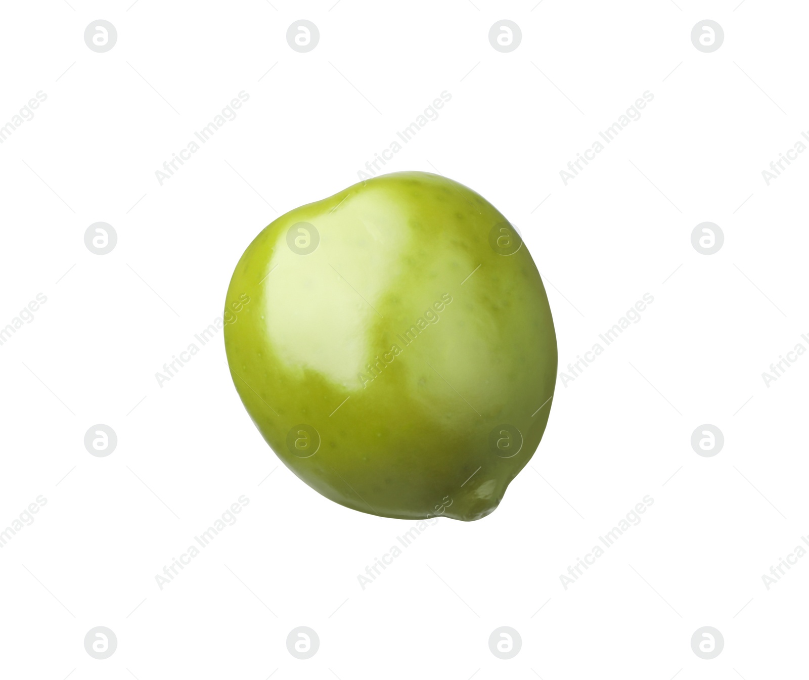 Photo of Delicious fresh green olive isolated on white