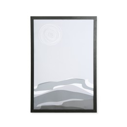 Photo of Beautiful abstract painting in frame isolated on white