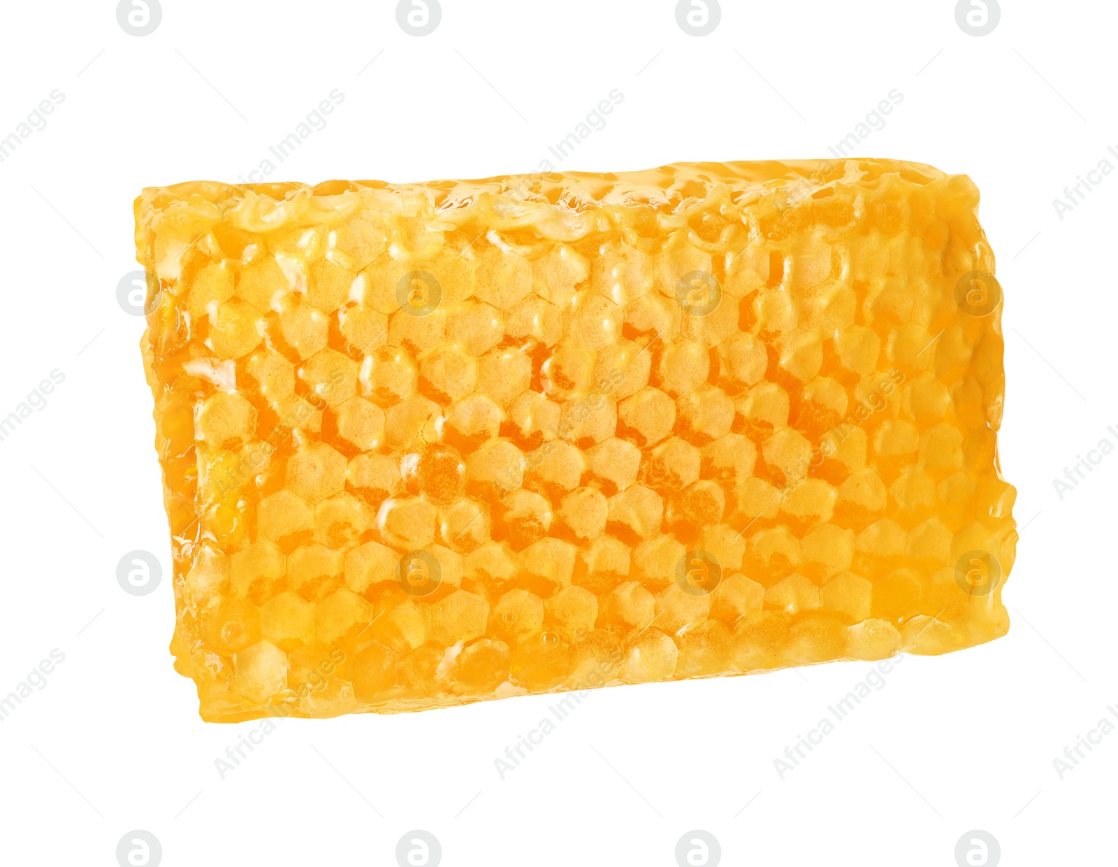 Photo of Natural honeycomb with tasty honey isolated on white