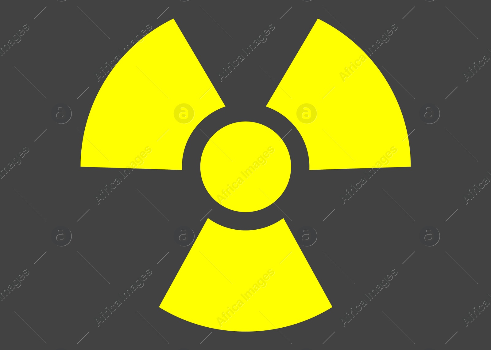 Illustration of Radioactive sign on grey background. Hazard symbol