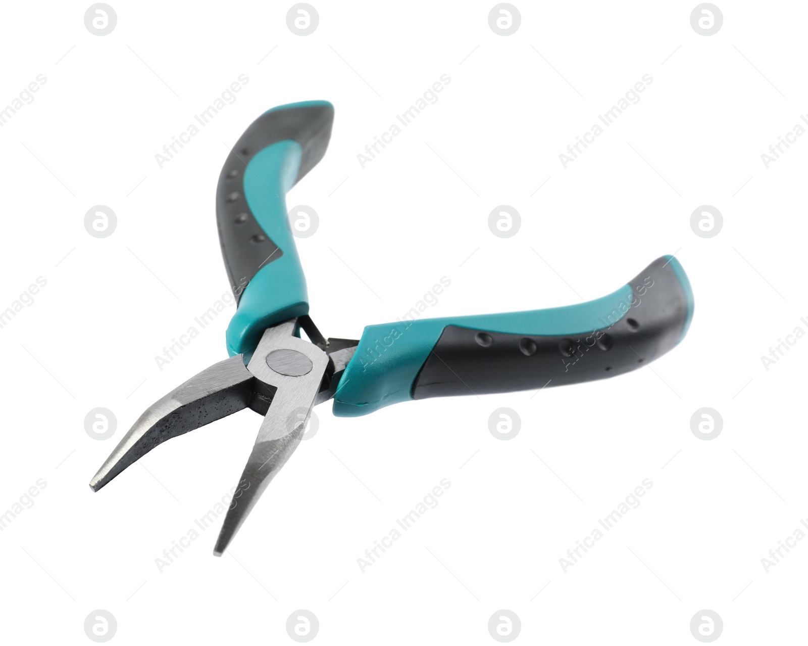 Photo of One bent nose pliers isolated on white