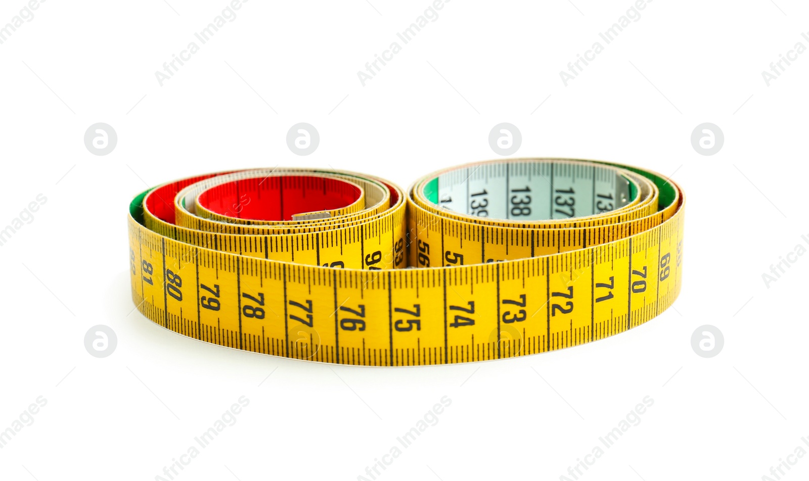 Photo of Measuring tape on white background