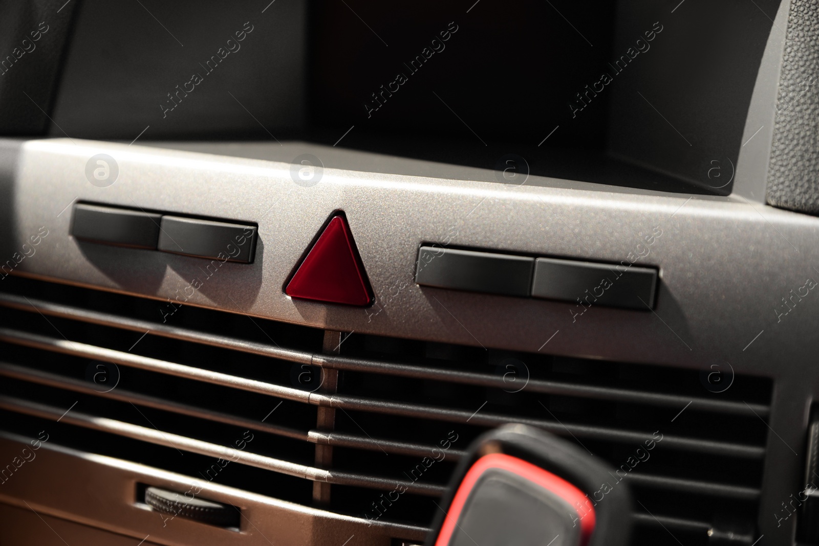 Photo of Closeup view of panel in modern automobile
