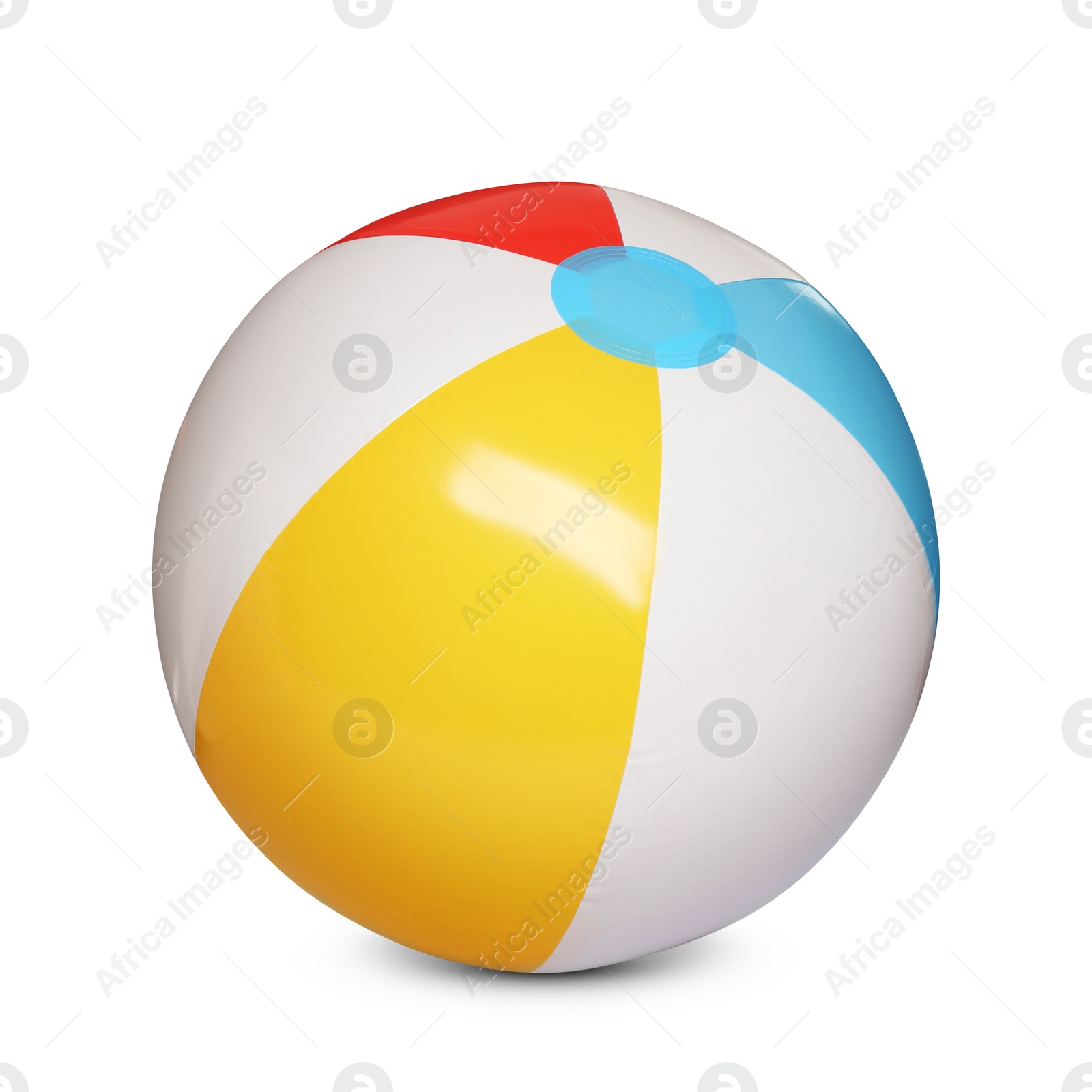 Image of Inflatable colorful beach ball on white background 