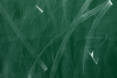 Photo of Dirty green chalkboard as background. School equipment