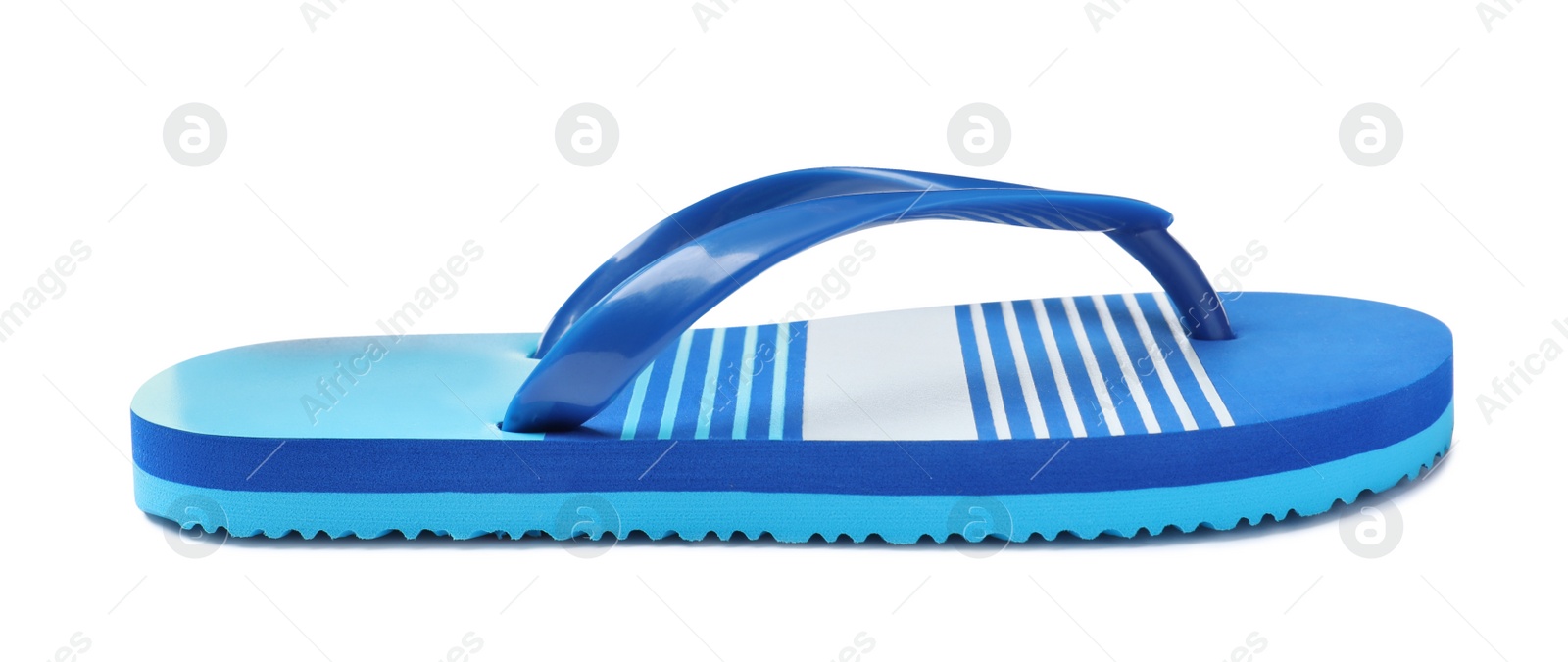 Photo of Single bright flip flop isolated on white
