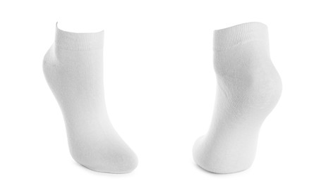 Pair of new socks isolated on white