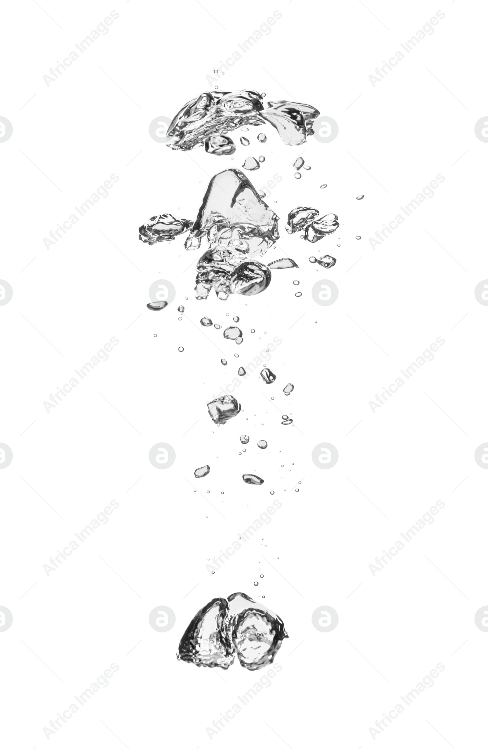 Photo of Air bubbles in water on white background