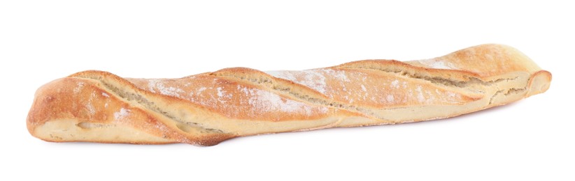 Tasty baguette isolated on white. Fresh bread