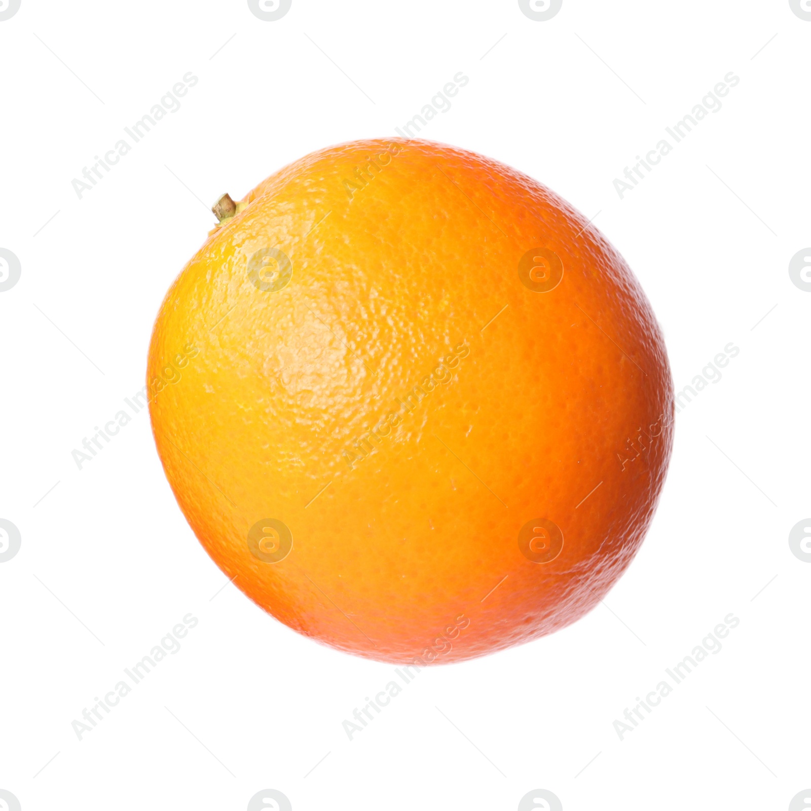 Photo of Citrus fruit. One fresh ripe orange isolated on white