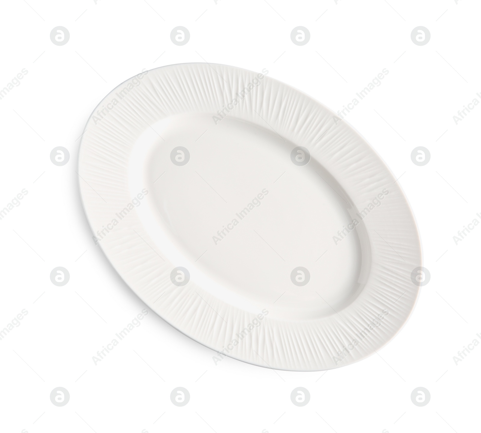 Photo of Beautiful ceramic plate isolated on white, top view