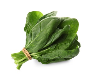 Bunch of fresh spinach isolated on white