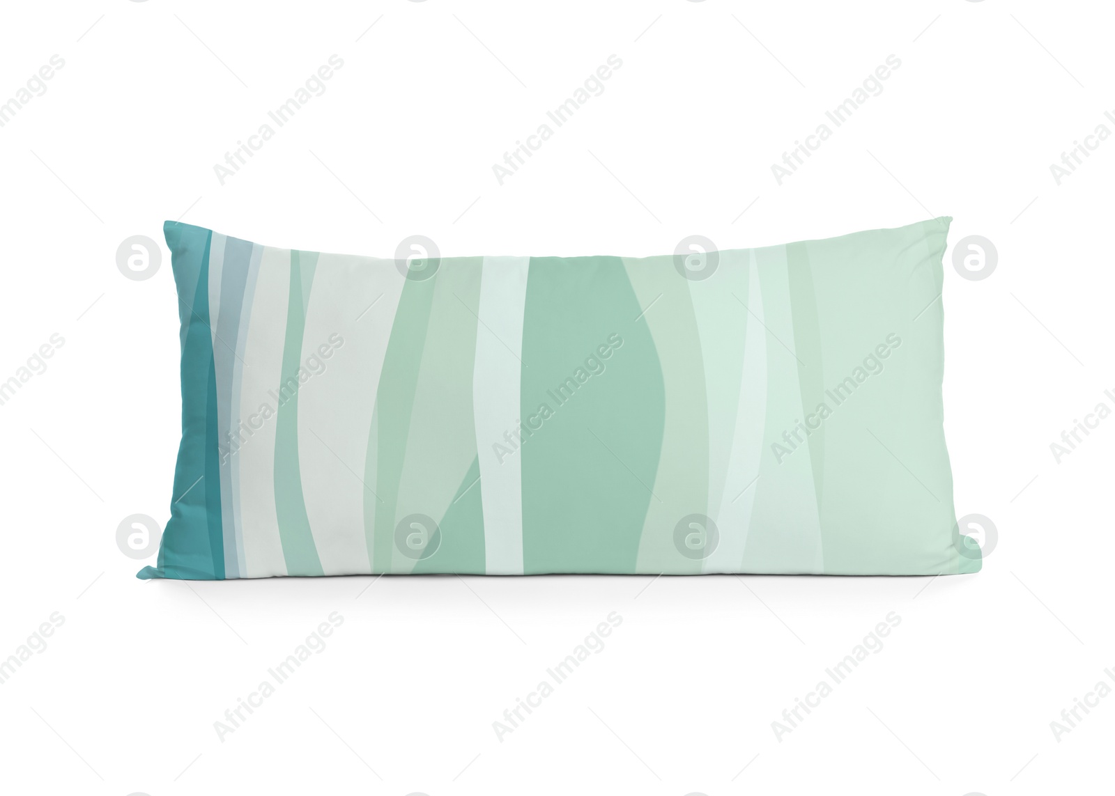 Image of Soft pillow with stylish abstract print isolated on white