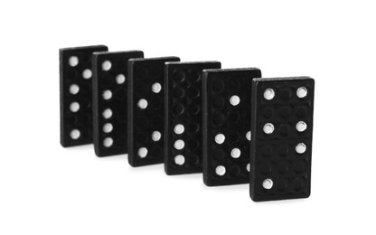 Domino tiles on white background. Board game