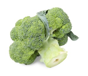 Photo of Fresh raw green broccoli isolated on white