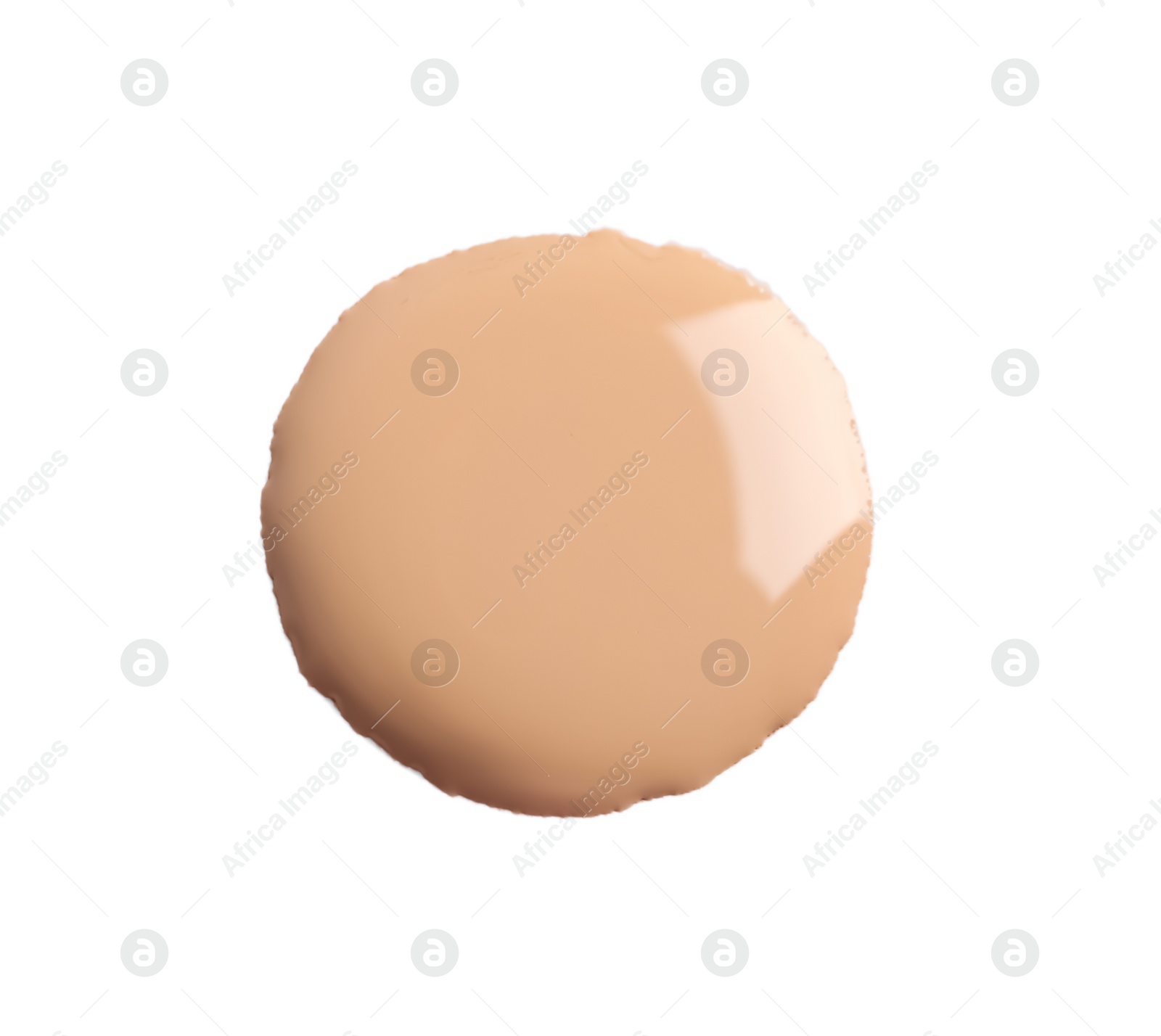 Photo of Drop of skin foundation isolated on white, top view