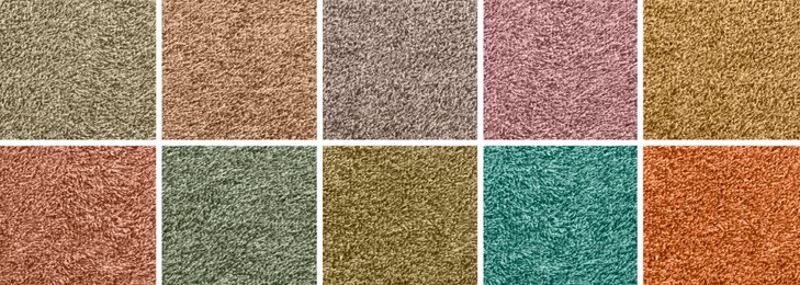 Image of Collage with carpet texture in different colors