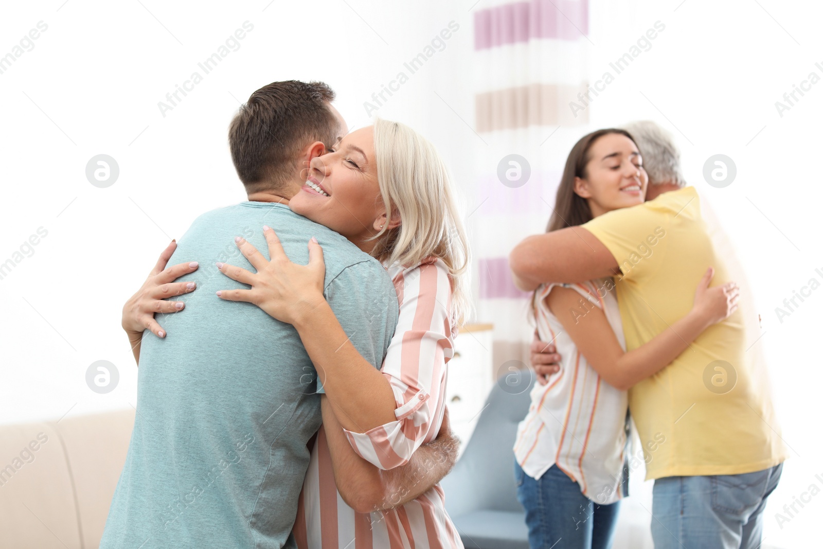 Photo of Happy family at home. Reunion of generations