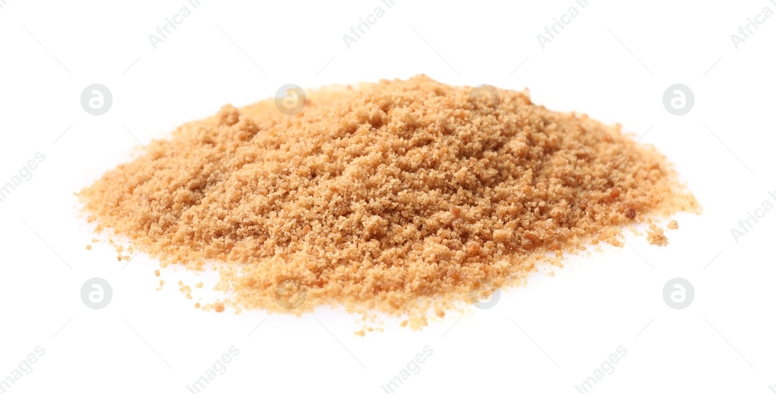 Photo of Pile of coconut sugar isolated on white