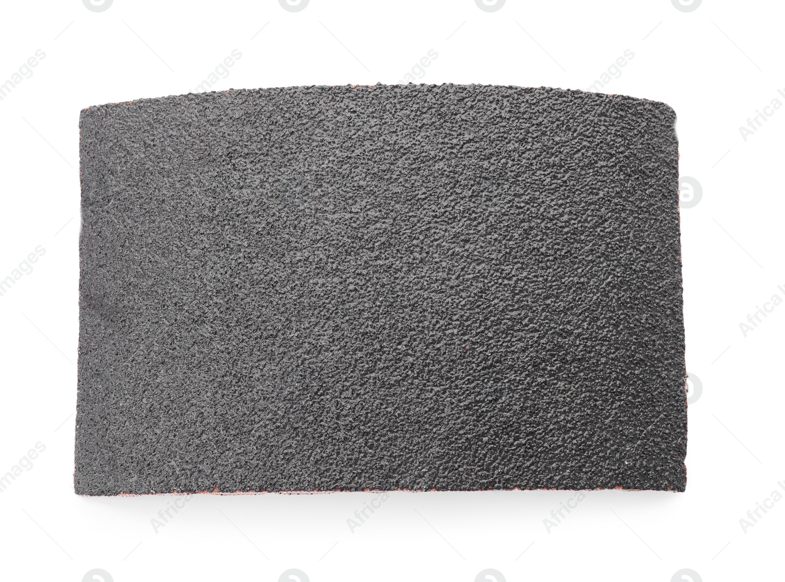 Photo of One sheet of sandpaper isolated on white, top view