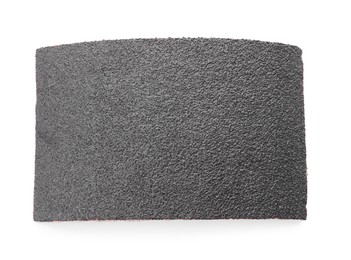 Photo of One sheet of sandpaper isolated on white, top view