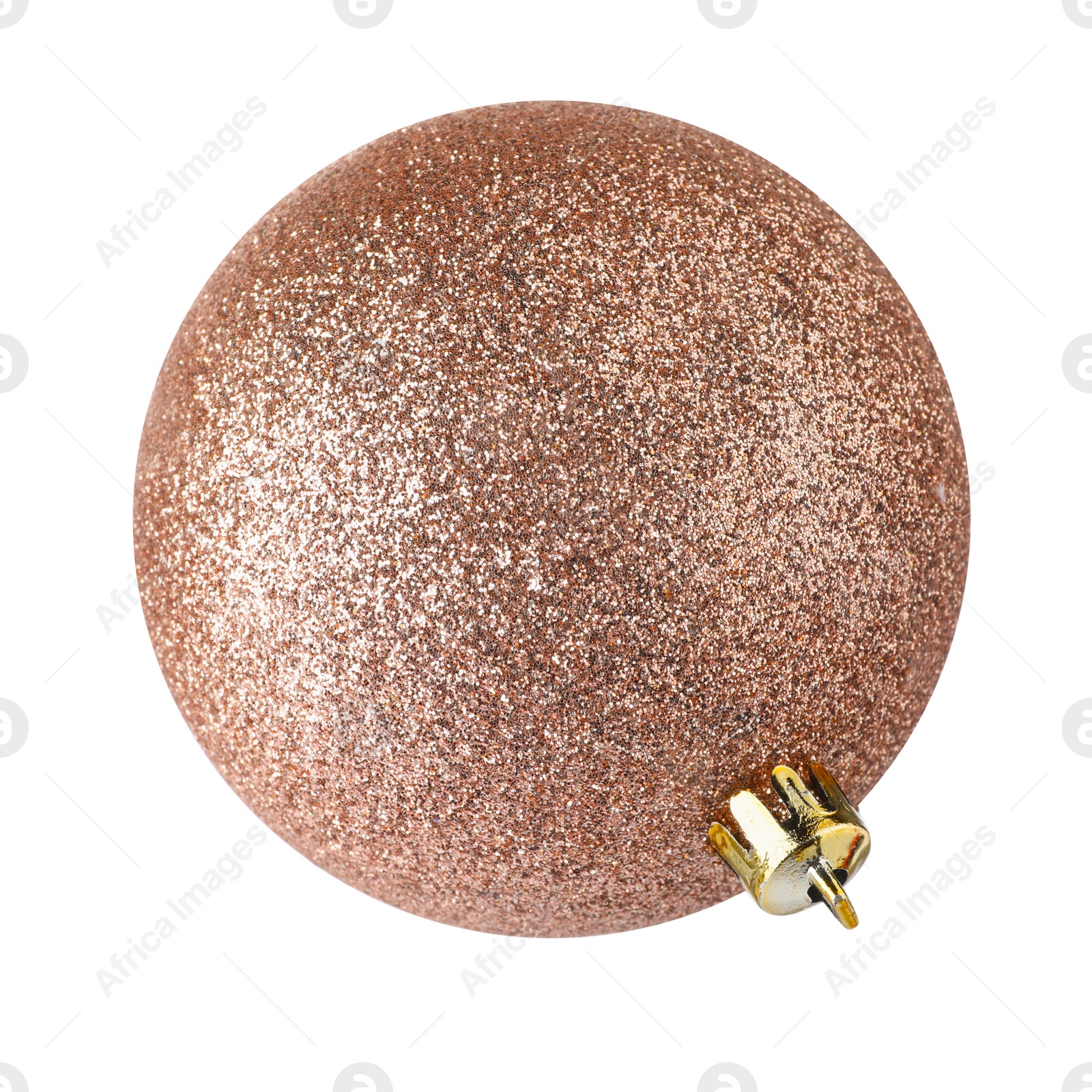 Photo of Beautiful glitter Christmas ball isolated on white