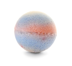 Photo of Bath bomb on white background. Beauty accessory