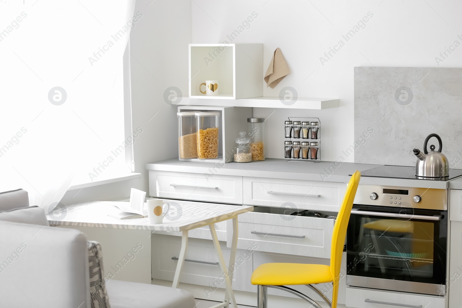 Photo of Stylish kitchen interior setting. Idea for home design