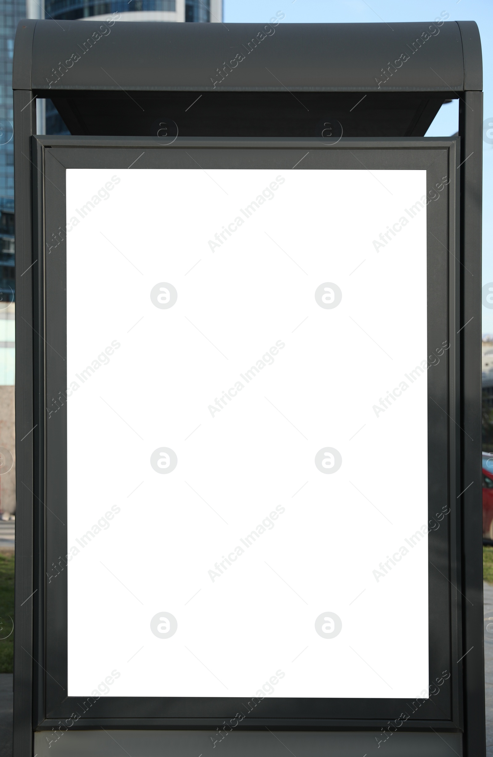 Image of Empty signboard in city. Mock-up for design