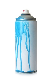 Used can of spray paint on white background