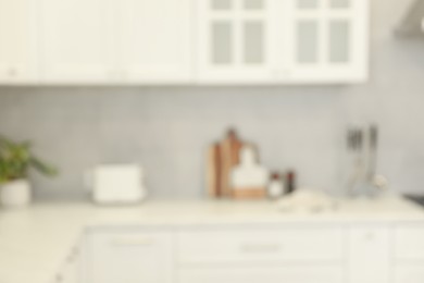 Blurred view of modern kitchen. Interior design