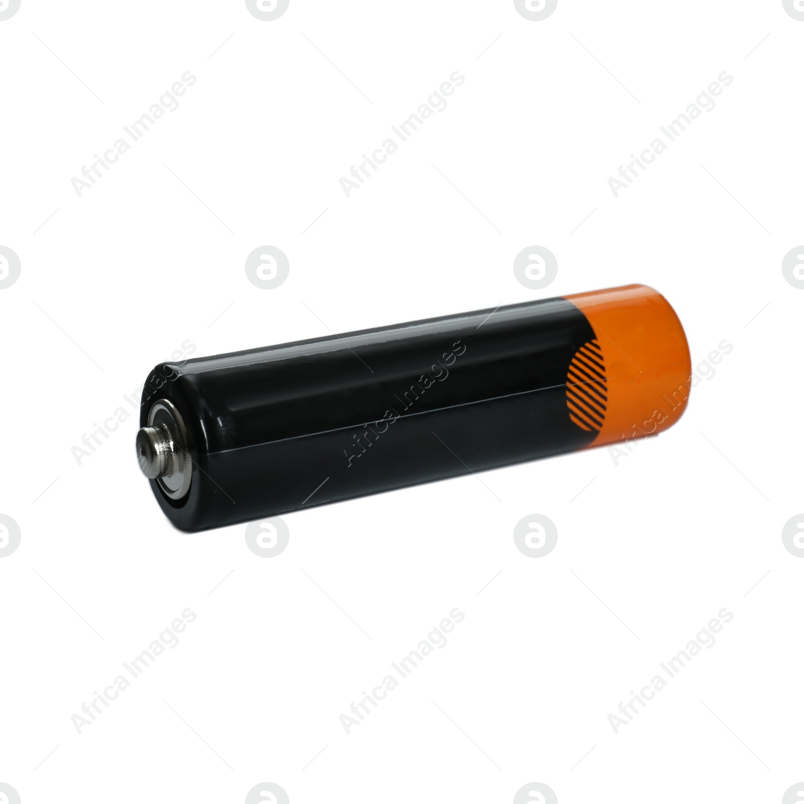 Image of One new AA battery isolated on white