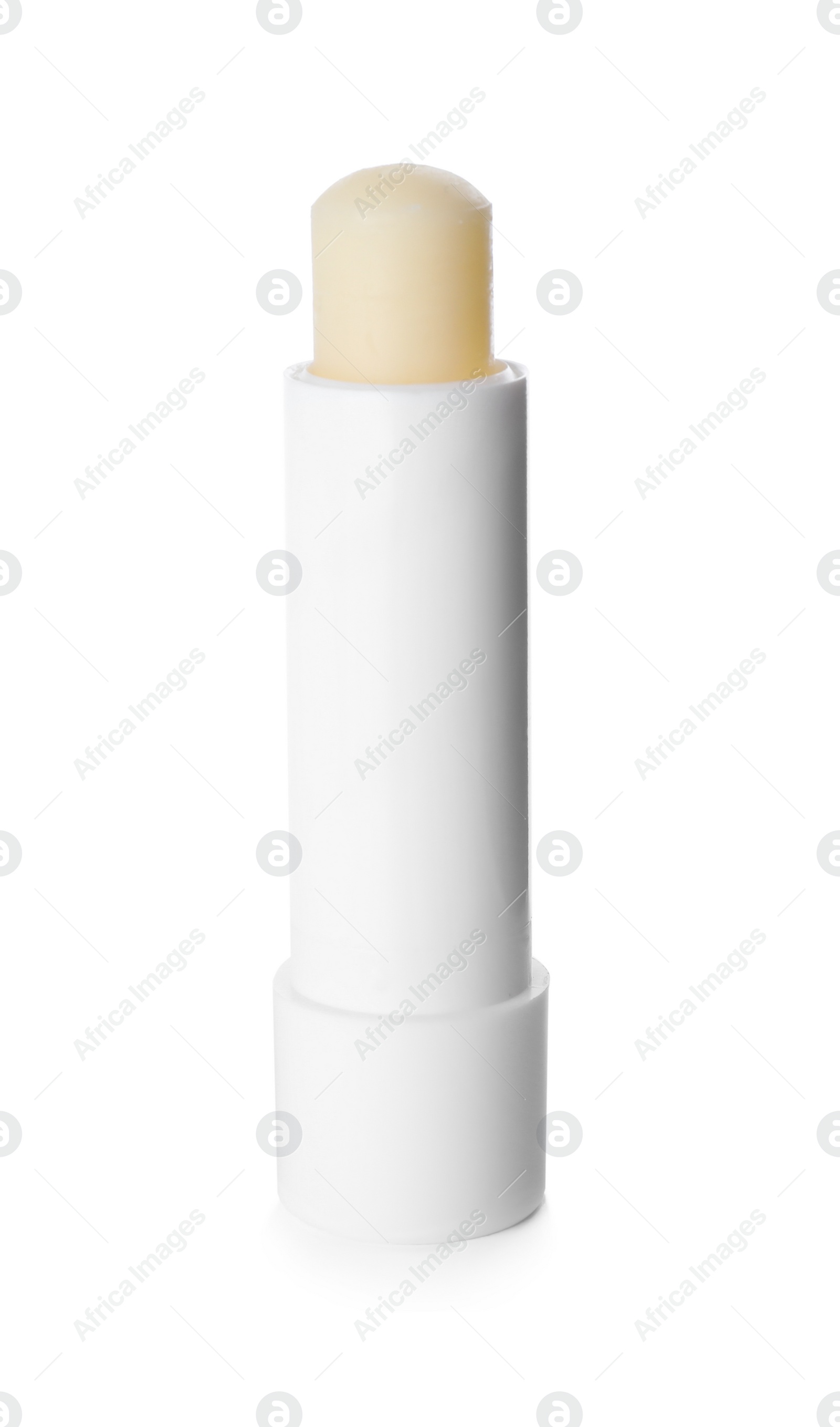 Photo of Sun protection lip balm isolated on white