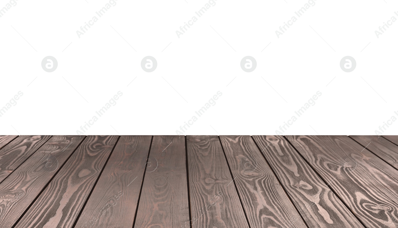 Photo of Empty grey wooden surface isolated on white