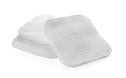 Photo of Soft clean cotton pads on white background