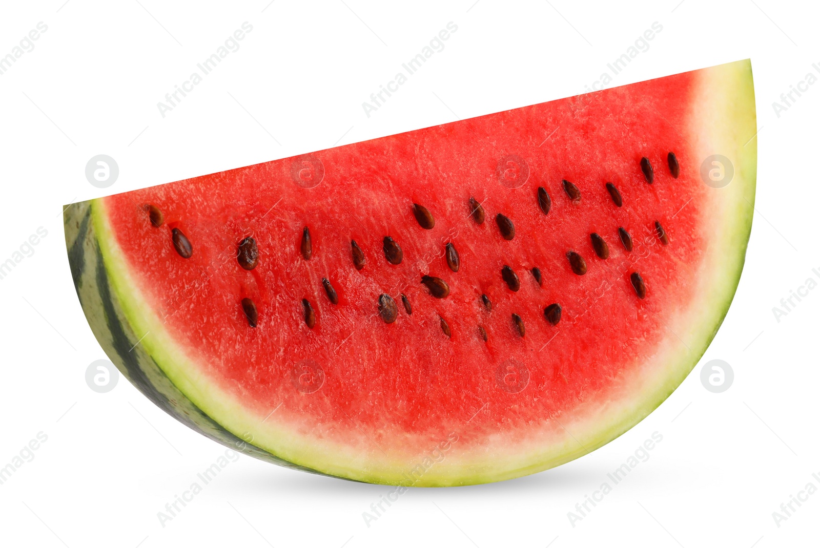 Photo of Slice of delicious ripe watermelon isolated on white