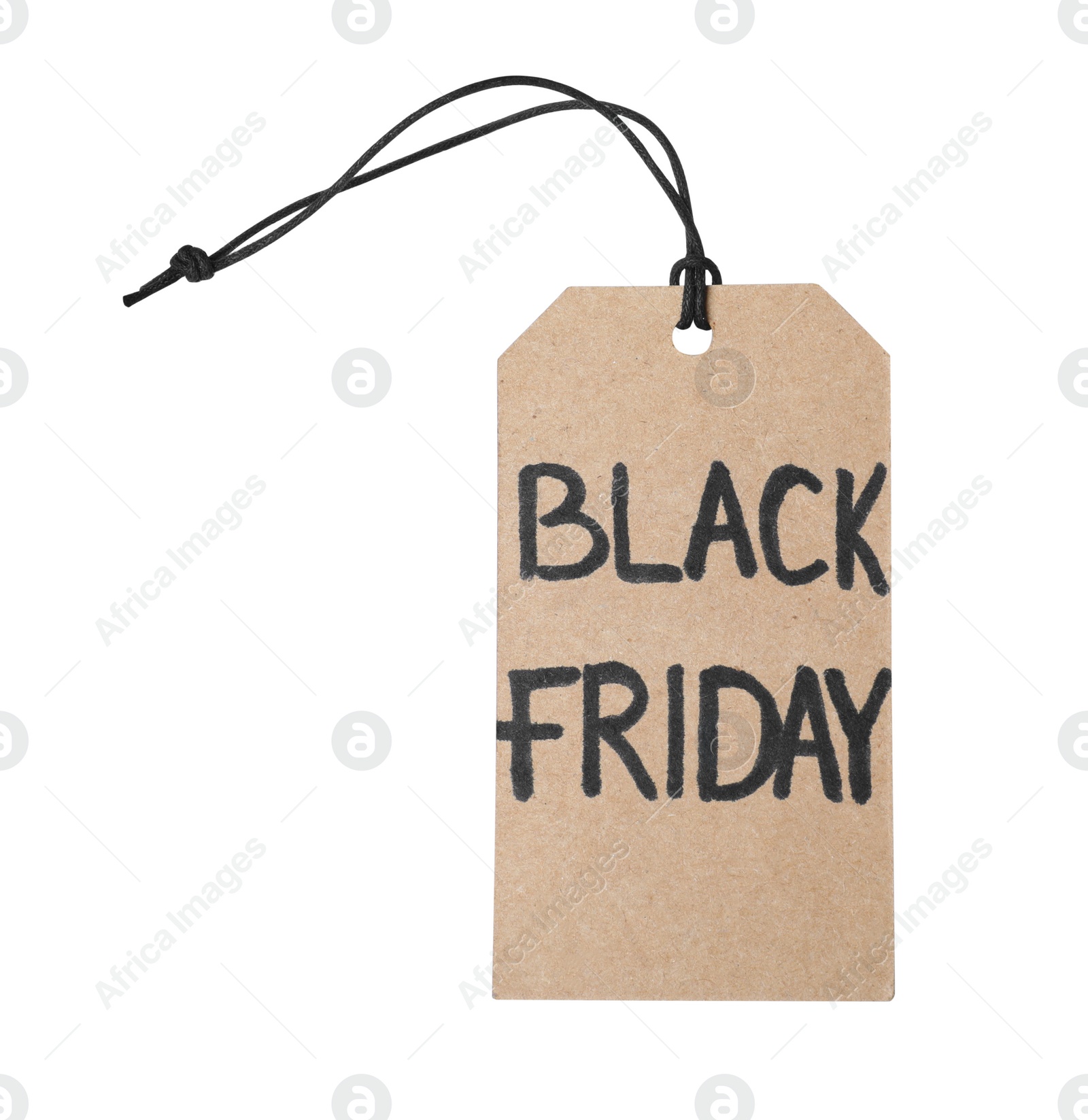 Photo of Tag with words Black Friday isolated on white