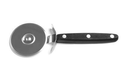 Knife for pizza on white background