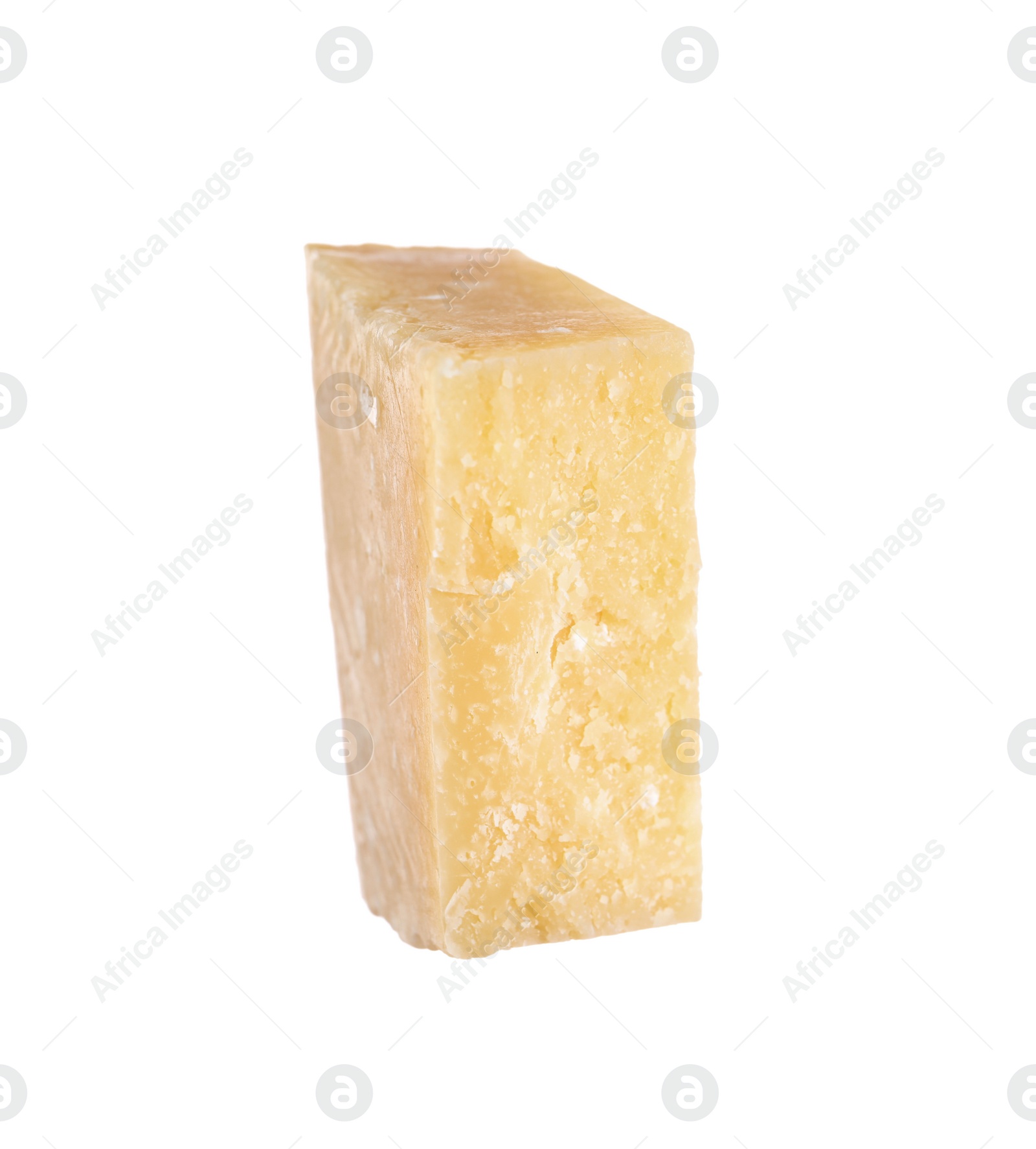 Photo of Piece of delicious parmesan cheese isolated on white