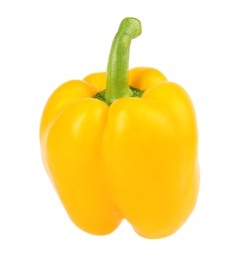 Ripe yellow bell pepper isolated on white