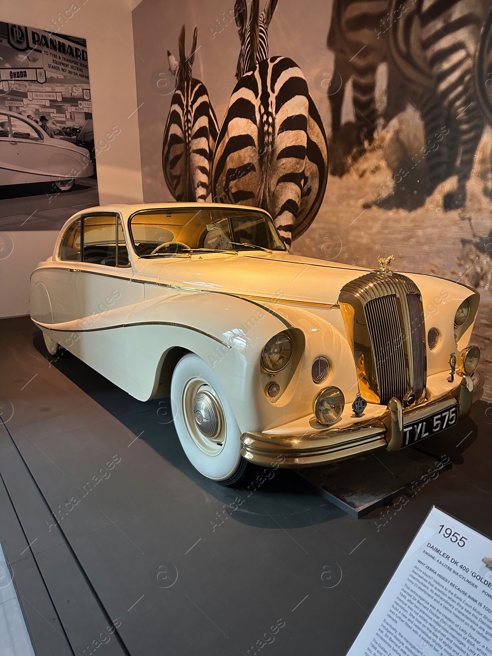 Photo of Hague, Netherlands - November 8, 2022: Beautiful view of white retro car in Louwman museum