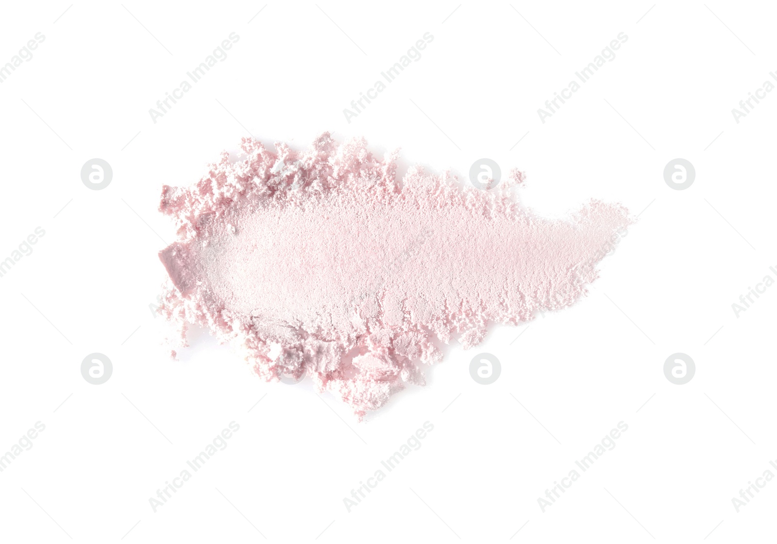 Photo of Crushed eye shadow on white background. Professional makeup products