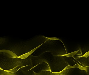 Illustration of dynamic sound waves on black background
