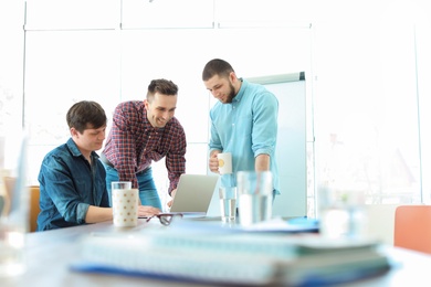 Young people having business training in office