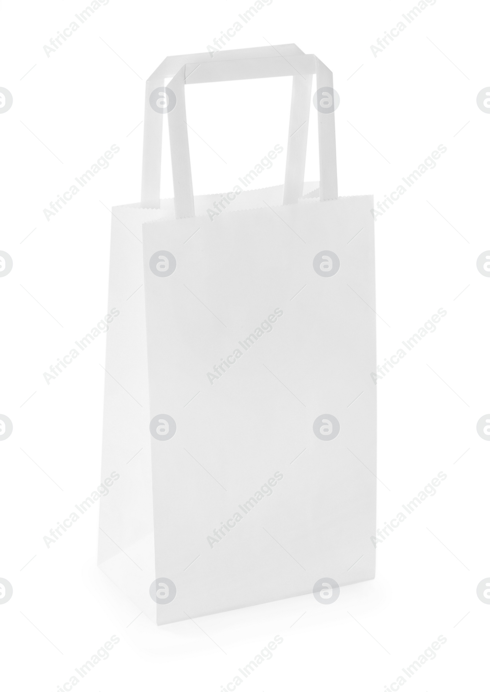 Photo of One new paper bag isolated on white