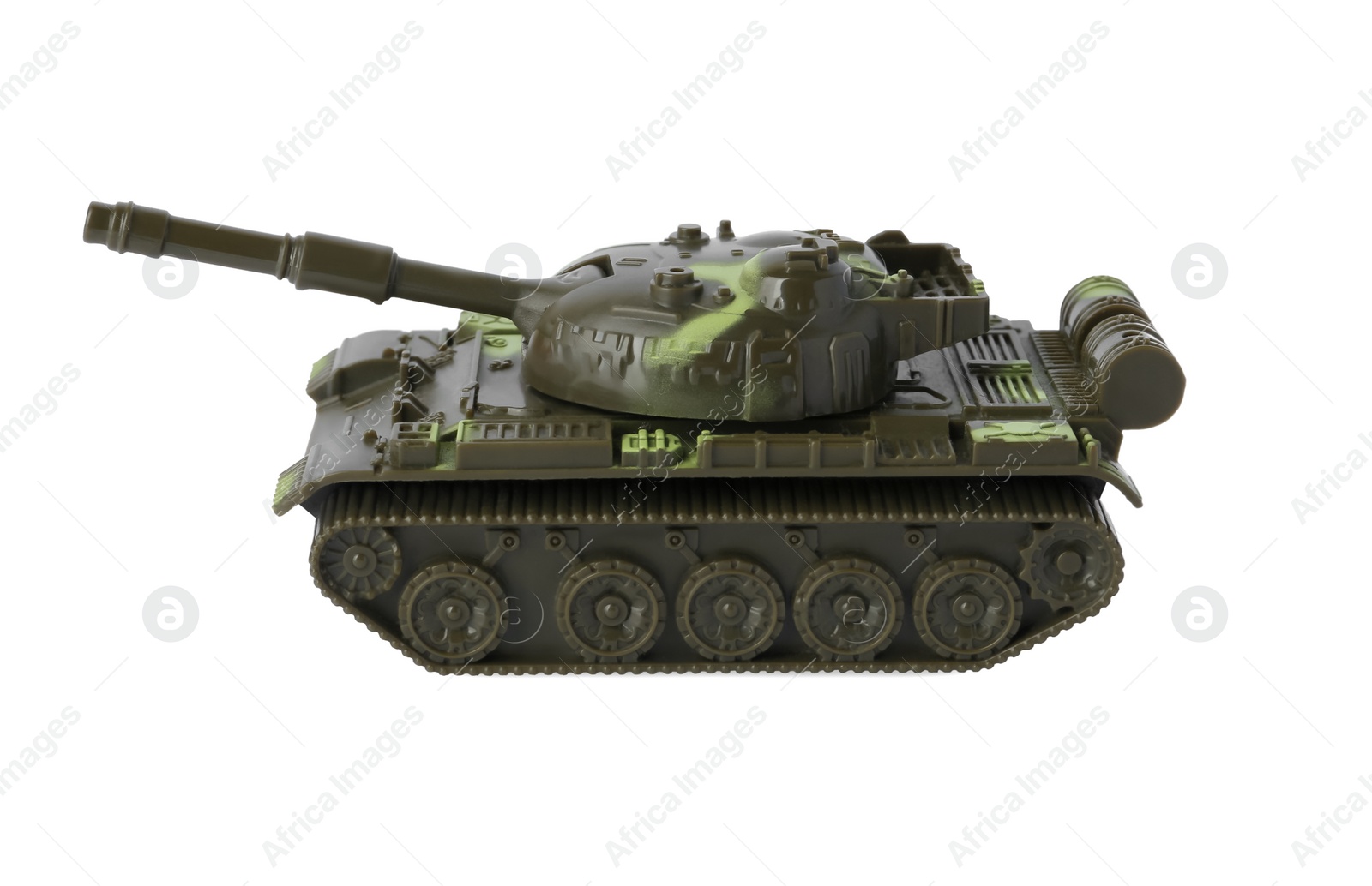 Photo of One toy military tank isolated on white