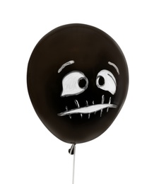 Photo of Spooky balloon for Halloween party on white background