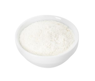 Baking powder in bowl isolated on white