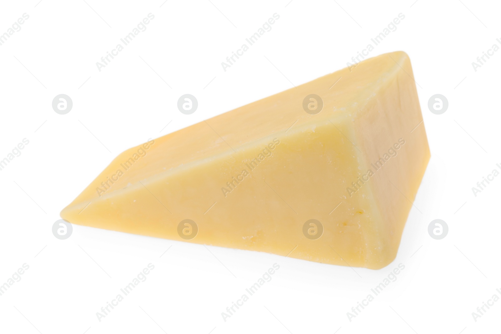 Photo of Piece of tasty cheese isolated on white